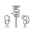 © strichfiguren - stick figures: direction, decision, arrow, choice, crossroad, future (no. 21)
