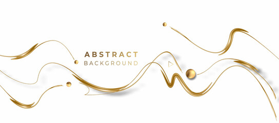 Wall Mural - Abstract Golden glowing shiny spiral lines effect vector background. Use for modern design, cover, poster, template, brochure, decorated, flyer, banner.