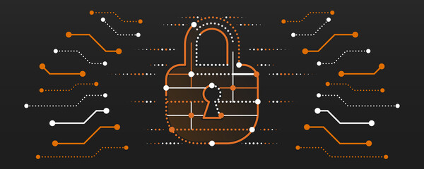 Poster - Vector illustration of a data security services. Data protection, privacy, and internet security concept. Modern Cyber security for business and internet project.