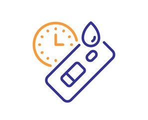 Aufkleber - express covid test line icon. coronavirus testing sign. blood test tube symbol. quality design eleme