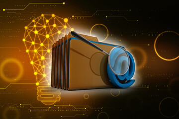 Poster - 3d rendering folder icon email

