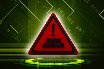 Poster - 3d rendering exclamation mark with  oops
