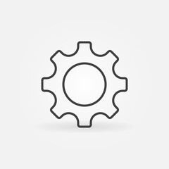 Poster - Simple Gear or Cog Wheel vector concept icon or symbol in thin line style