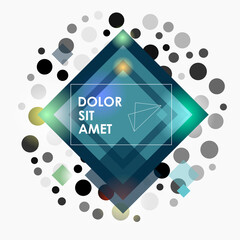 Poster - Illustration with circles pattern on light background for wallpaper design. Vector fashion background. Fashion print. Digital graphic. Vector template. Geometric art