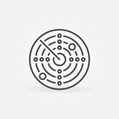 Poster - Radar vector thin line concept round minimal icon or design element