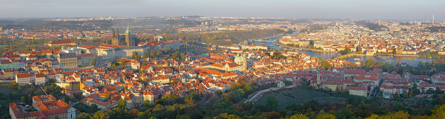Wall Mural - Prague - The panorama of the Town  from Petrin in the sunset light.