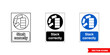 Construction mandatory sign stack correctly icon of 3 types color, black and white, outline. Isolated vector sign symbol.