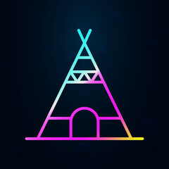 Poster - Prehistoric teepee nolan icon. Simple thin line, outline vector of prehistoric icons for ui and ux, website or mobile application