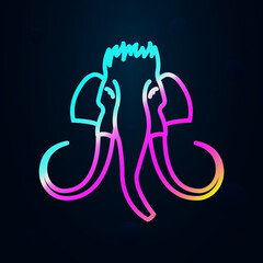 Poster - Prehistoric mammoth nolan icon. Simple thin line, outline vector of prehistoric icons for ui and ux, website or mobile application