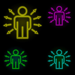 Aufkleber - employee selection neon color set icon. Simple thin line, outline vector of business organisation icons for ui and ux, website or mobile application