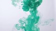 drop green ink paint in water slow motion