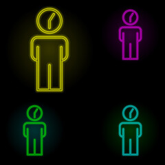 Aufkleber - time management neon color set icon. Simple thin line, outline vector of business organisation icons for ui and ux, website or mobile application