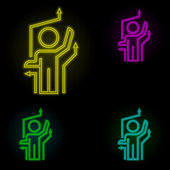 Aufkleber - multifunctional work neon color set icon. Simple thin line, outline vector of business organisation icons for ui and ux, website or mobile application
