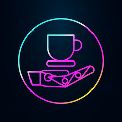 Poster - Robotic technology cup nolan icon. Simple thin line, outline vector of robotisc icons for ui and ux, website or mobile application