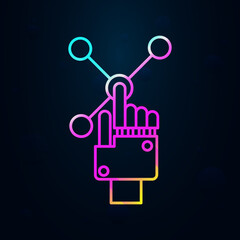 Poster - Robotic technology click chip nolan icon. Simple thin line, outline vector of robotisc icons for ui and ux, website or mobile application