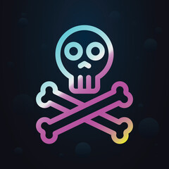 Poster - Skull nolan icon. Simple thin line, outline vector of seaside icons for ui and ux, website or mobile application