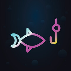 Poster - fishing nolan icon. simple thin line, outline vector of seaside icons for ui and ux, website or mobi