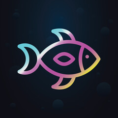 Poster - Fish nolan icon. Simple thin line, outline vector of seaside icons for ui and ux, website or mobile application