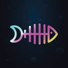 Poster - Fishbone nolan icon. Simple thin line, outline vector of seaside icons for ui and ux, website or mobile application