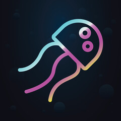 Poster - Jellyfish nolan icon. Simple thin line, outline vector of seaside icons for ui and ux, website or mobile application