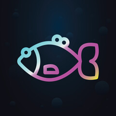 Poster - Fish nolan icon. Simple thin line, outline vector of seaside icons for ui and ux, website or mobile application
