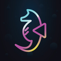 Poster - Seahorse nolan icon. Simple thin line, outline vector of seaside icons for ui and ux, website or mobile application