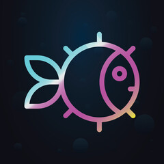 Poster - Puffer fish nolan icon. Simple thin line, outline vector of seaside icons for ui and ux, website or mobile application