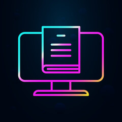 Poster - Book, dictionary, computer nolan icon. Simple thin line, outline vector of social addict icons for ui and ux, website or mobile application