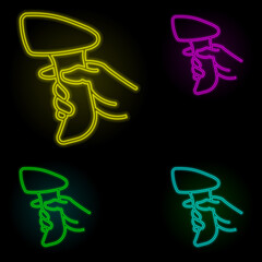 Poster - Barcode scanner neon color set icon. Simple thin line, outline vector of global logistics icons for ui and ux, website or mobile application