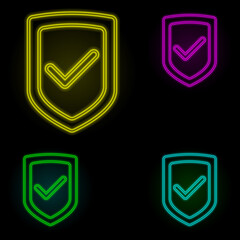 Aufkleber - Shield neon color set icon. Simple thin line, outline vector of global logistics icons for ui and ux, website or mobile application