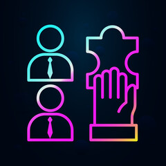 Poster - Team , puzzle, hand nolan icon. Simple thin line, outline vector of team work icons for ui and ux, website or mobile application