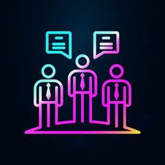 Poster - Staff, team, chat nolan icon. Simple thin line, outline vector of team work icons for ui and ux, website or mobile application