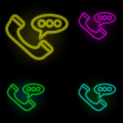 Aufkleber - Phone neon color set icon. Simple thin line, outline vector of global logistics icons for ui and ux, website or mobile application