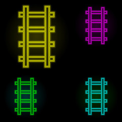 Aufkleber - Rail neon color set icon. Simple thin line, outline vector of global logistics icons for ui and ux, website or mobile application