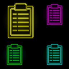Aufkleber - Contract neon color set icon. Simple thin line, outline vector of global logistics icons for ui and ux, website or mobile application