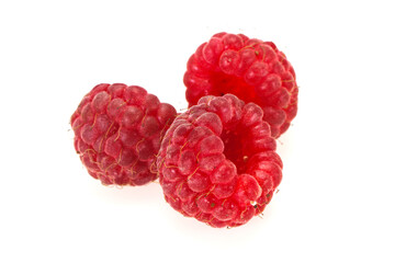 Red bright ripe sweet raspberry