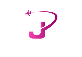 Modern Air Travel Logo Design with J letter. J letter Concept air plane and travel logo.