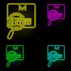 Poster - Package neon color set icon. Simple thin line, outline vector of global logistics icons for ui and ux, website or mobile application