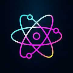 Poster - Atoms outline nolan icon. Simple thin line, outline vector of education icons for ui and ux, website or mobile application