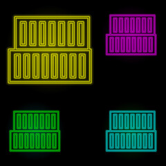 Poster - Warehouse neon color set icon. Simple thin line, outline vector of global logistics icons for ui and ux, website or mobile application