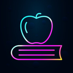 Poster - Apple and book outline nolan icon. Simple thin line, outline vector of education icons for ui and ux, website or mobile application