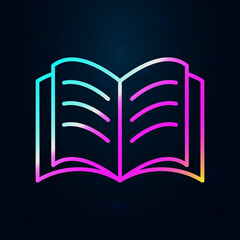 Poster - Open notebook outline nolan icon. Simple thin line, outline vector of education icons for ui and ux, website or mobile application