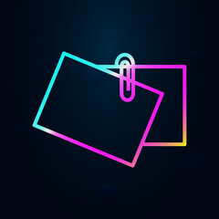 Poster - Papers on a paper clip outline nolan icon. Simple thin line, outline vector of education icons for ui and ux, website or mobile application