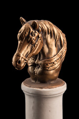 bronze muzzle horse, gypsum sculpture plaster column 