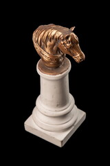 bronze muzzle horse, gypsum sculpture plaster column 