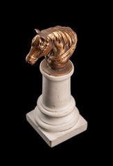 bronze muzzle horse, gypsum sculpture plaster column 