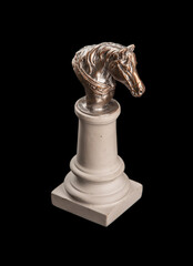 bronze muzzle horse, gypsum sculpture plaster column 