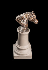 bronze muzzle horse, gypsum sculpture plaster column 