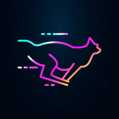 Poster - Running cheetah nolan icon. Simple thin line, outline vector of speed icons for ui and ux, website or mobile application