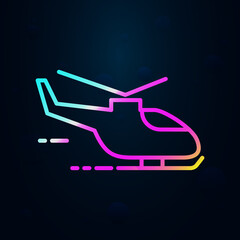 Poster - Flying helicopter nolan icon. Simple thin line, outline vector of speed icons for ui and ux, website or mobile application